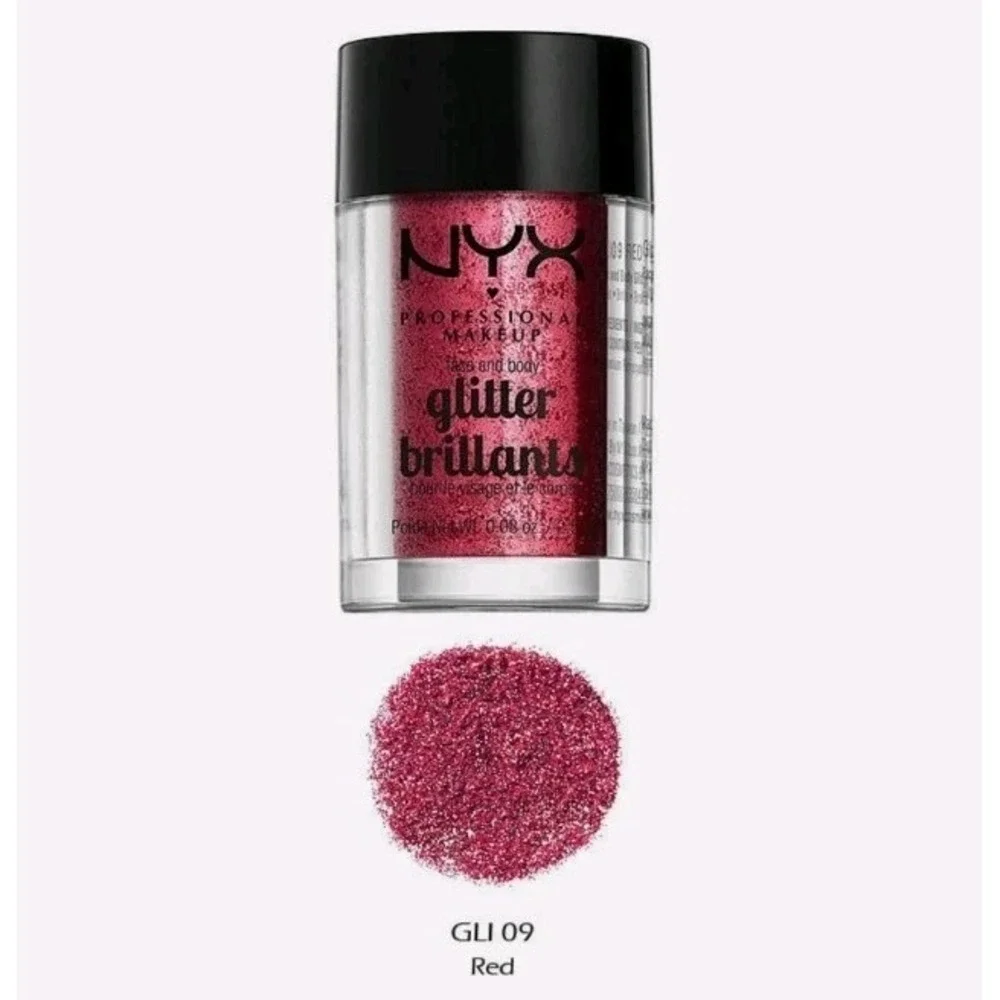 NYX‎ Face & Body Glitter Powder 2.5g 0.08oz GLI09 Red